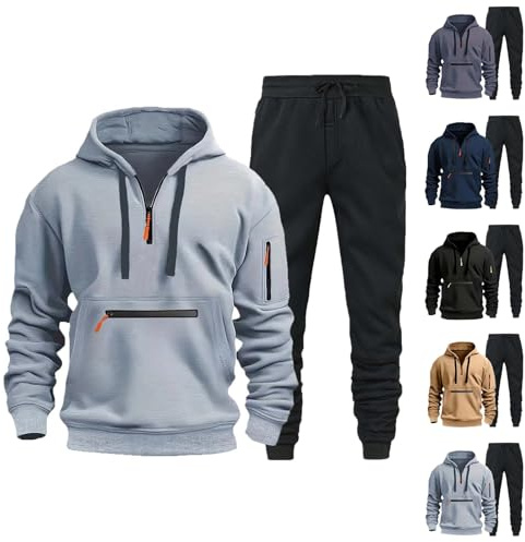 Tuta Uomo Completa Tute da Ginnastica Felpa con Cappuccio e Pantalone Due Pezzi Suit Tracksuit Tuta Felpata Leggero Invernale Set Tuta Uomo Sportive Completo Palestra Uomo Abbigliamento Sportiva