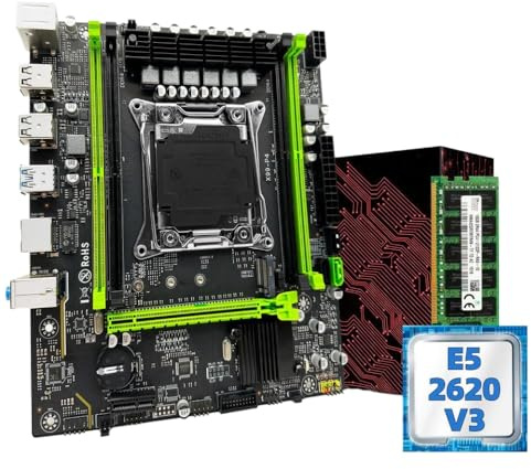 JGHFReW Ensemble processeur Xeon E5 2620 V3 avec Carte mère ZSUS X99 P4 DDR4 16 Go de RAM 2133 MHz et Prise en Charge NVME M.2 SATA(Motherboards)