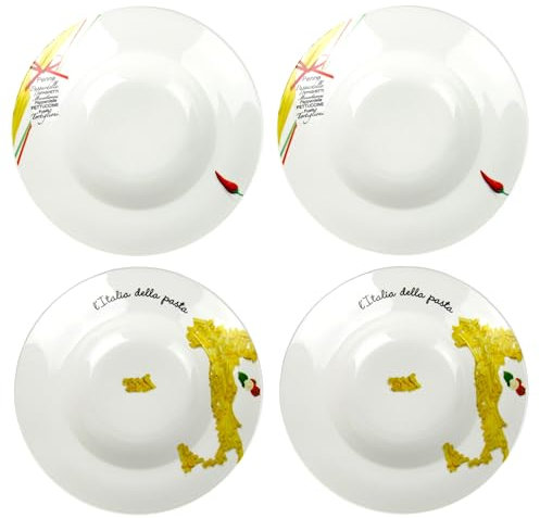 4 Stück Retsch Arzberg XL Pastateller Porzellan Ø 27cm Italienisches Design Spaghettiteller Suppenteller Salatteller