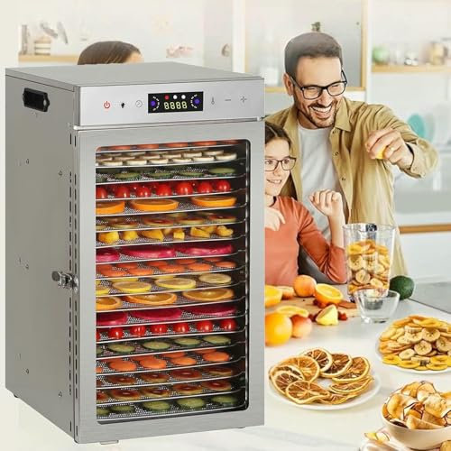 Commercial Food Dehydrator Machine, Drying Cabinet, Freeze Dry Machine for Home for Fruits, Vegetables, Herbs, Mushroom, Dog Treats,18-Tray