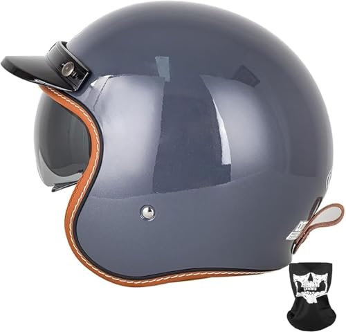 GKCEGHKS Cromwell Caschi Casco A Scodella Scooter Motorino Mezzo Casco da Motociclista Vintage Caschi retrò Casco Scodella Casco Scooter Casco Faccia Aperta retrò ECE Omologato