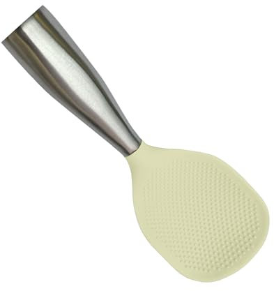 Cuchara De Arroz - 304 Acero Inoxidable & Silicona Cucharas Para Latte Macchiato | Cucharas De Postre | Herramientas De Cocina Resistentes Al Calor | Accesorios De Cocina Para Puré De Papas, Verduras