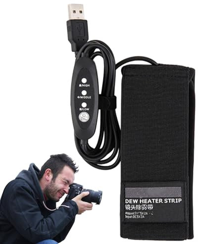 Chauffage d'objectif Dew Remover - Bande chauffante USB, astrophotographie - Objectif avec 3 réglages de chaleur - Lentille de distance plus chaude avec 3 réglages de chaleur - Prévention de la