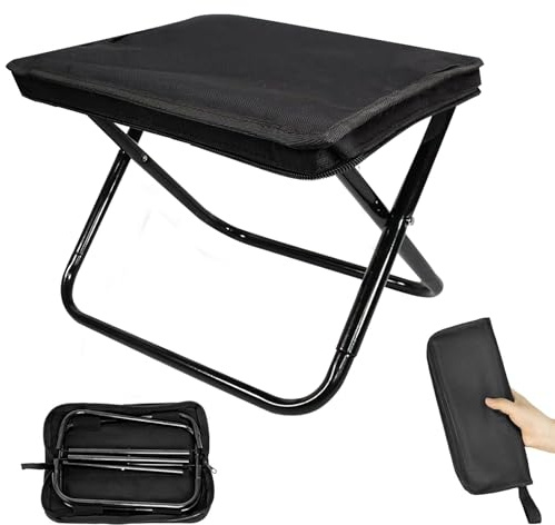 WOXFUWOXFU Faltbarer Camping Hocker Klapphocker, Oxford Stoff 100kg Tragkraft & Wasserabweisend, Kompakter Leichter Falthocker für Garten Angeln Strand Reisen Picknick Outdoor