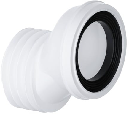 PlumbEZ Offset Toilet Waste Pipe Connector - 40mm Offset Toilet Pan Connector for 4/110mm PVC-U & Cast Iron Soil Pipe, 90-107mm Inlet Fits All Toilet Pipe Spigots (40mm Offset)
