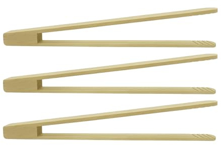 MC-Trend 3 Stück Grillzange 30 cm aus Buchenholz – nachhaltige Holz Küchenzange mit Rillen – Made in Europe (3)