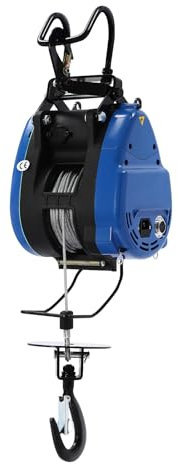 Electric Hoist Lift Pulley Crane Scaffold Hoist Electric Winch Pendant Control & Wireless Control, Hook&Long Steel Wire, 500kg/ 29M, For Agriculture, Factories, Docks, Warehouses