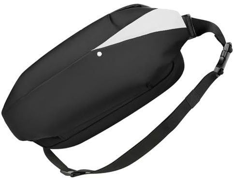 MoKo Sling Bag für Herren und Damen, Bauchtasche Herren mit Verstellbarem Riemen, Multifunktionale Brusttasche Crossbody Tasche für Reisen Wandern Laufen Radfahren, Schwarz