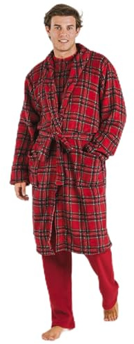 TRAMAS+ Bata para Hombre de Invierno, de Coralina, con Cinturón Ajustable, Ropa cómoda para estar en Casa – XL, Marron