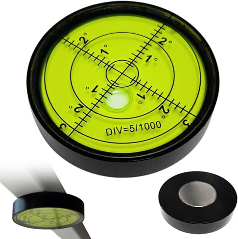 Fotoconic Professional Magnetic Circular Bubble Level, High Precision Spirit Level with Graduated Scale (Black)