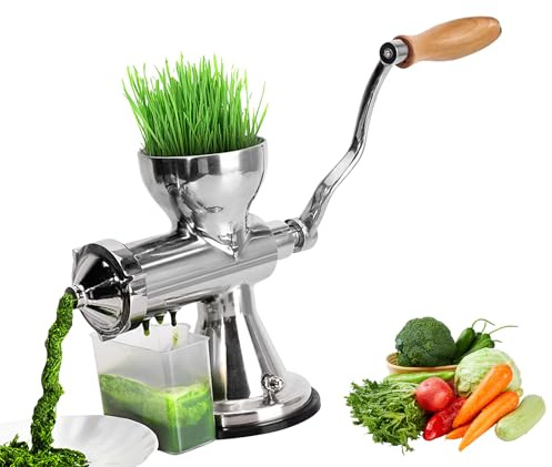 Zkydhbd Mango ergonómico de mano prensadora de hierba de trigo, construcción inoxidable, separación eficiente de líquidos, proceso de limpieza simple, extractor de líquidos inoxidable de grado