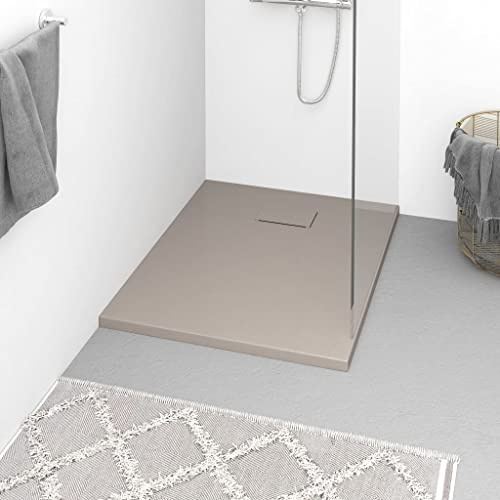 Kaloriko Piatto doccia SMC marrone, 90 x 70 cm, piatto, antiscivolo, con soglia bassa, per doccia senza barriere, facile da pulire, durevole