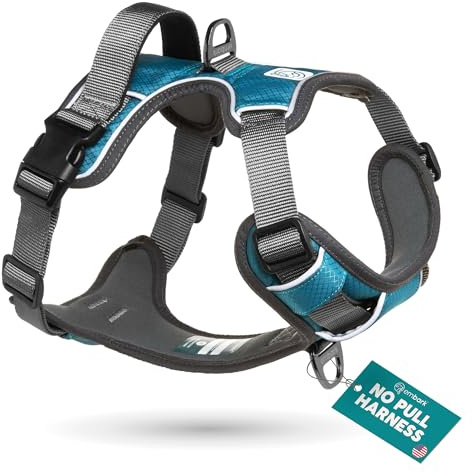 Embark Adventure Small Dog Harness – No-Pull, Reflective Trim, Military-Grade Nylon, Front Clip with Gel-Lined Handle
