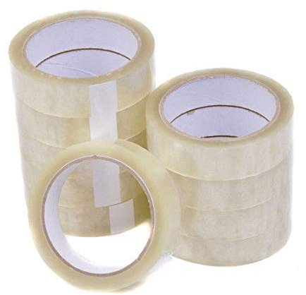Bag Market | 6 Rolls - Cellotape 24mm x 66m Heavy Duty Sticky Packaging Tape - Crystal Clear Adhesive Parcel Packing Tape for Tape Dispenser, Tape Gun & Cardboard Boxes - 1 Inch Sellotape, 66 metres