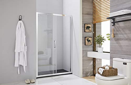 Box doccia porta scorrevole profilo in alluminio cromato cristallo temperato 6 mm h.195 (101-106)