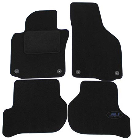 J&J AUTOMOTIVE | Velours Fußmatten Autotepiche Passend Für Golf 5, 2004-2008, Golf 6, 2009-2013, rutschfeste Untregrund, Verstärkt Im Pedalbereich