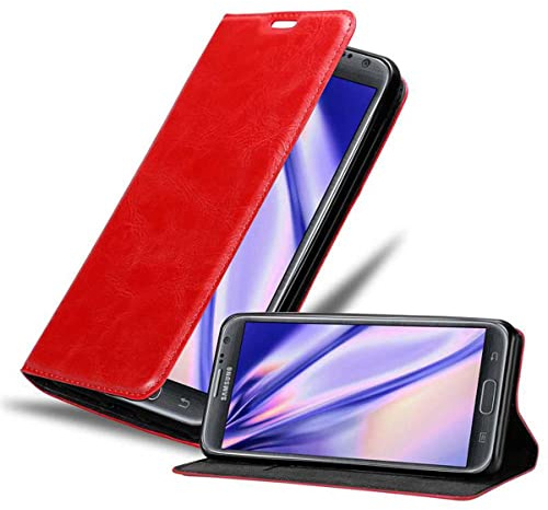 Cadorabo Custodia Libro per Samsung Galaxy NOTE 2 in ROSSO MELA - con Vani di Carte, Funzione Stand e Chiusura Magnetica - Portafoglio Cover Case Wallet Book Etui Protezione