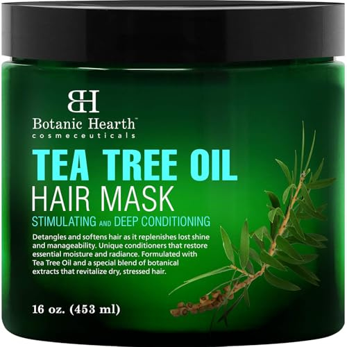 Botanic Hearth Tea Tree Hair Mask & Deep Conditioner, Moisturizes & Protects Hair & Scalp | With Soy Protein, Vitamin E, Collagen, Keratin & Coconut Oil | 16 Oz (Packaging May Vary)