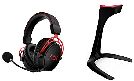 HyperX Cloud Alpha Wireless - Gaming-Headset für PC, 300 Stunden Akkulaufzeit, DTS Headphone:X Spatial Audio & Speedlink EXCEDO Gaming Headset Stand - Ständer für Kopfhörer und Headsets, schwarz
