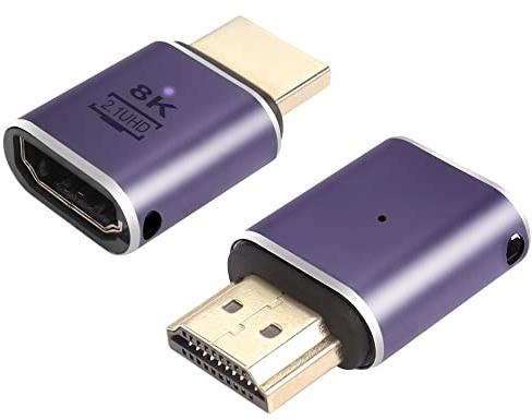 PNGKNYOCN Adaptadores HDMI de 8k, Soporte de Extensor Macho y Hembra HDMI 2.1 de 48gbps 8K@60Hz, 4K@120Hz, HDR, EARC para tvad, computadoras portátiles, monitores, proyectores (2 Paquetes)