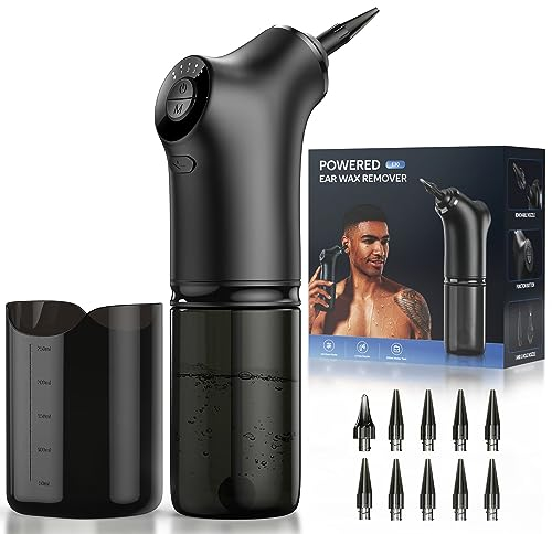 Qimic Water Powered Ear Cleaner - Effective Ear Wax Removal Kit with 4 Pressure Settings, USB Rechargeable