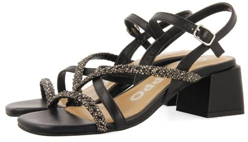 Sandali con Tacco Fucsia con Cinturini con Dettagli di Strass per Donna NISCEMI