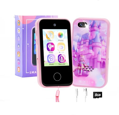 Kinder Handy for 3-8 Jahre,Smartphone und Lernspielzeug für Kleinkinder (Pink Castle)