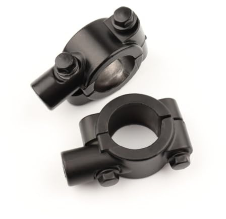 Wambere 2 Stück 22mm Motorrad Fahrrad Lenker 6mm Spiegel Schelle Halter Spiegelhalter Universal Lenker Rückspiegelhalterung Motorrad Lenkerhalterung Spiegel Adapter Halterung Halter,Schwarz