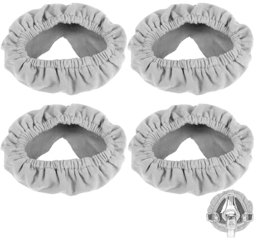 4 Stück Maskenkissen Gurtbezug für die Meisten Vollgesichtsmasken, Weiche Überdruck Maskenkissen Gesichtskissenpolster Überdruck Kopfbedeckungsbezüge Reduzierung von Eindrücken (Grau)
