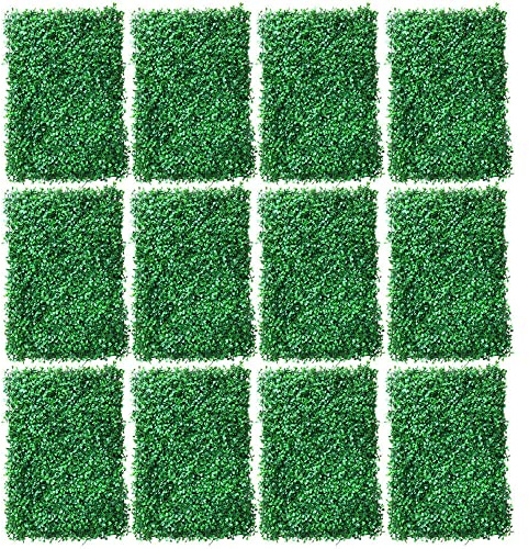 Froulaland 12stk. Künstlich Hecke Wanddekoration Pflanzen Sichtschutzhecke Rasen 60x40cm Künstliche Pflanzenwand Efeu Sichtschutz, Balkon Efeu, Balkon Blätter Wassermelonenblatt (Typ II)