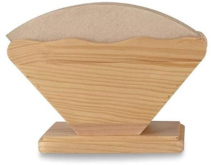 Soporte para filtro de café, soporte para filtros de café de madera, soporte para almacenamiento de filtro de café en forma de cono, soporte para papel de café, estante dispensador para filtros de p