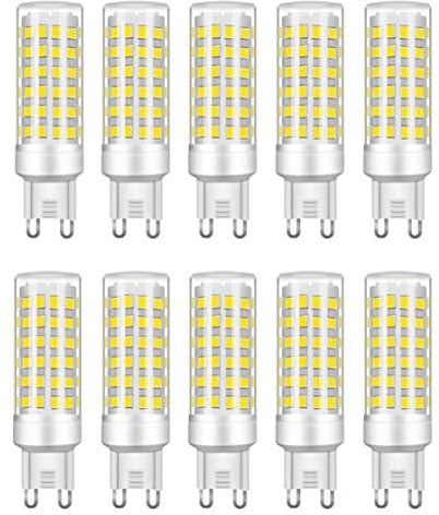G9 LED-Lampe, 9 W (entspricht 75 W Halogenlampe), 750 lm AC 220–240 V, Nicht dimmbar, 360 Grad Abstrahlwinkel, energiesparende LED-Lampen, kaltweiß, 10 Stück