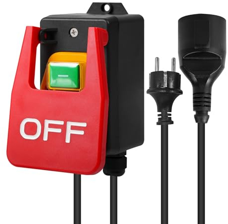 Interruttore di Sicurezza 220V a Pulsante di Emergenza Monofase Con Presa per Spegnimento Rapido Degli Apparecchi (16A)