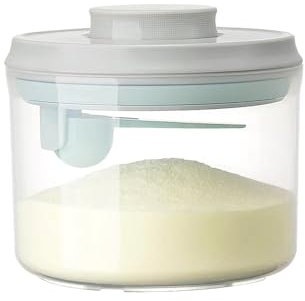 Cubble Airtight Baby Milk Powder and Food Container with Spoon, BPA-Free, Easy One-Touch Button, Storage for Coffee Powder, Cereal, Flour (800 ml Round + Spoon)