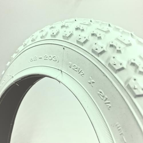Duro 2X Reifen 12 Zoll Weiß | 12 1/2 x 2 1/4 | 62-203 Decke Mantel Kinderwagen Fahrrad Buggy Roller Anhänger Weiss White