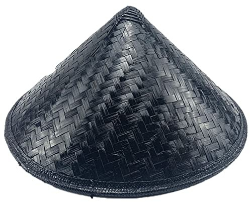Keuyeo Chapeau Tissé en Bambou De Style Chinois Traditionnel, Couvre-Chef Cosplay Oriental, Accessoire D'ombrage, Casquette en Paille pour Adultes