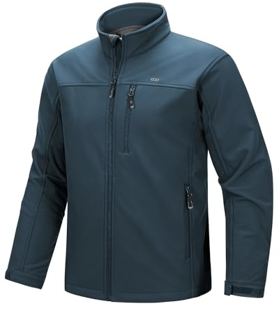 33,000ft Herren Wasserdichte Softshelljacke Fleece Gefütterte Outdoorjacke | Warm, 5 Taschen, Atmungsaktiv, Winddicht, Stehkragen, Übergangsjacke, Funktionsjacke, for Outdoor Wandern Freizeit