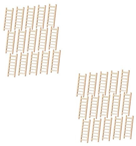 MUSISALY 30 STK Kleine Treppenverzierungen Feengartenleiter Miniaturgehäuse Landschaftsmodell Puppenstubenleiter Miniatur-Leiter, DIY-bastelzubehör Spielzeugleiter Mini Topper Hölzern