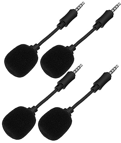 JOINPAYA Inline Mikrofon 38±2 Db 3 V 4 Stück Kunststoff Kupfer | Schwarz, 2-adrige Ausführung, Hohe Klangwiedergabe, Kompakt für Aufnahme und Gesang