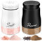 MINISOISO Salieres et Poivrieres Set, 2 Pièces 120ml Saliere et Poivriere de Table en Verre avec Couvercle en Acier Inoxydable, Salière et Poivrière Set pour Maison, Cuisine, Restaurant, BBQ