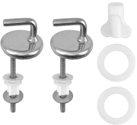 2 Pcs Toilet Seat Fittings, Toilet Seat Hinges, Universal Toiletseat Fixings with Replacement Fittings and Repairparts, Toiletseat Fixing Kit, Compatible with Most Standard Toilets