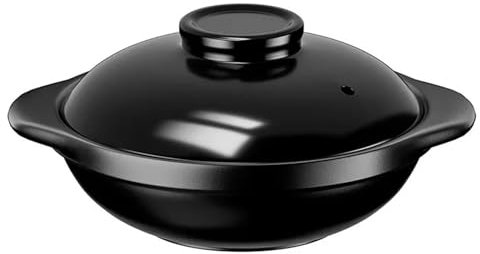 Cacerola Olla de barro de cerámica con tapa, olla de barro for restaurante for cocinar comida deliciosa, cazuelas poco profundas