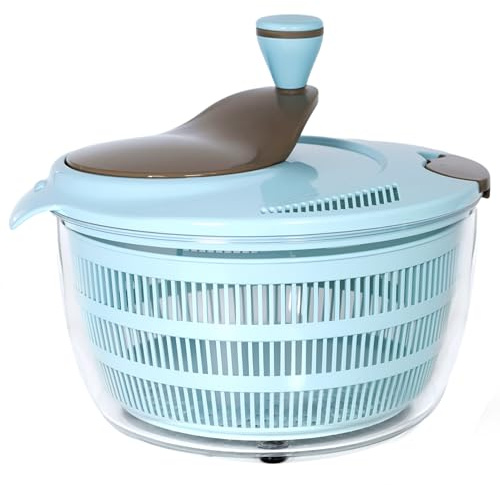 JAIVIZY 4L Salad Spinner - Non-Slip Vegetable & Fruit Washer/Dryer for Households, Easy-Clean Kitchen Gadget for Greens, Herbs & Vegetables