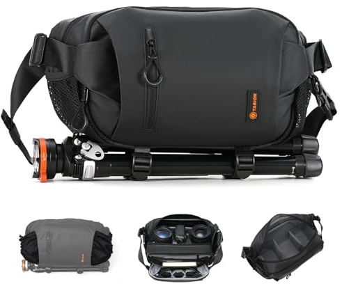 TARION Borsa a Tracolla per Fotocamera Sling: 2-in-1 Borsa Fotografica Piccola Reflex Custodia Macchina Fotocamera Zaino Fotografico Professionale Xprober für DSLR SLR Mirrorless Obiettivo
