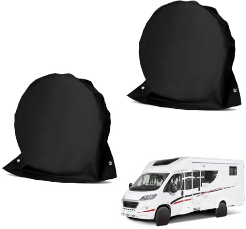 Kadryxon 2 Stück Radabdeckung Wohnwagen Reifenabdeckung für Gesamtrad Durchmesser 27-29 Zoll(68-73 cm) reifenabdeckung Wasserdicht Radschutzhülle für Fahrzeug, SUV, Van, MPV,Schwarz 72.5 x 72.5cm