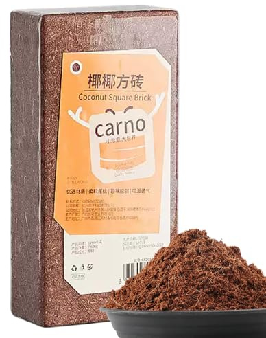 Sustrato de Fibra de Coco Natural para Reptiles - Ladrillo de Fibra de Coco Comprimido | Lecho Orgánico para Terrario | Lecho Sin Turba y con pH Equilibrado para Tortugas y Cangrejos Ermitaños