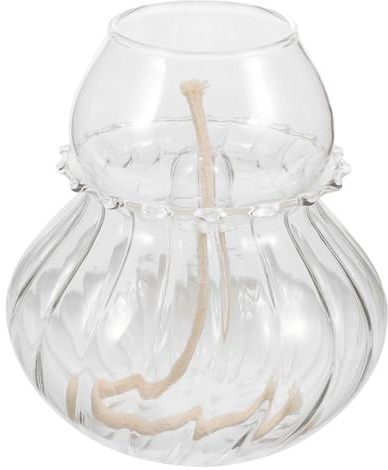 TOBBOMEY Lámpara De Queroseno De Vidrio Vintage, Decoración Retro, Cristal Transparente, Iluminación Ambiental para Bodas y Hogar, Lámpara De Aceite Decorativa,