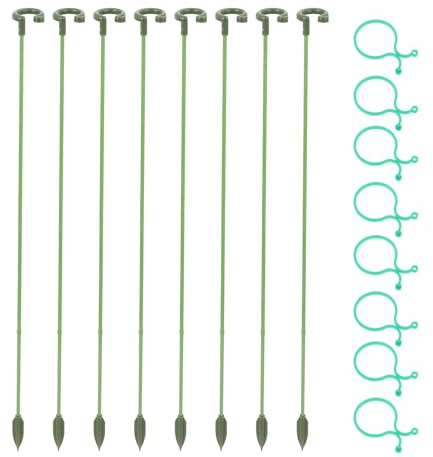 Angoily Support pour Plantes Grimpantes en Pot Tuteur de Jardin 15 Tiges 10 Attaches Résistant à la Décoloration Solide et Réutilisable Adapté pour Fleurs Simples en Intérieur et
