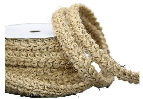 Spago Per Decorazioni Corda di iuta canapa da 5 m, decorazione for feste e matrimoni, nastri vintage fai te, fiocco, accessori artigianali natalizi(Color-07)