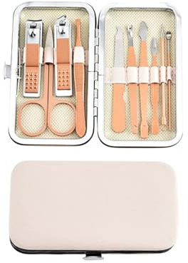 Laphontab manikyrset, 10-delars, nagelklippare, pedikyrset, nagelvårdsset, manikyr, professionella verktyg, present för män, kvinnor, vänner och föräldrar (roséguld) (10,7 * 6,6 * 2 cm)